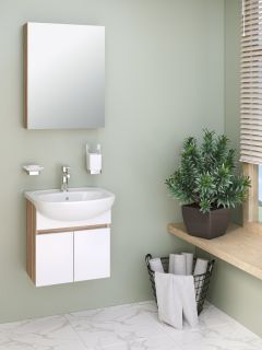 Тумба Runo Лада 50 подвесная блэквуд/белый под умывальник Уют 50 (00-00004577)